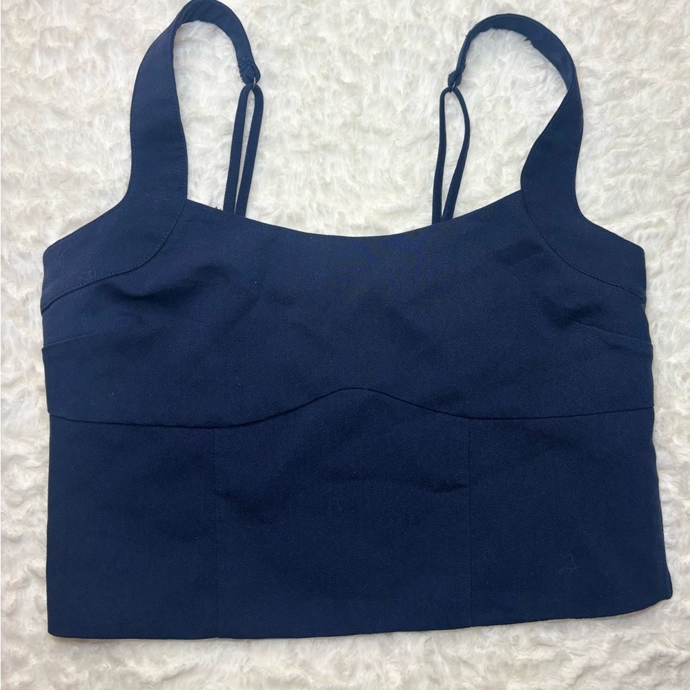 Abercrombie & Fitch Dark Blue Smocked Top